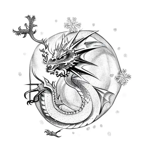 Dragon With Snow Flake