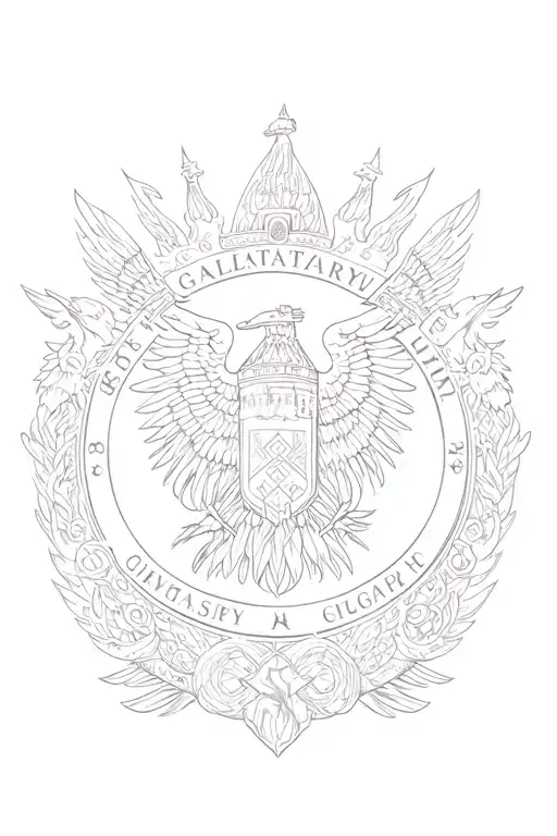 A Detailed Sleeve Tattoo Depicting The History Of Galatasaray Organization