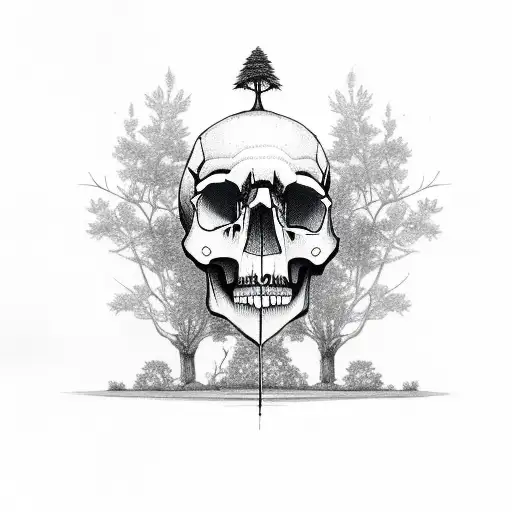 Skull With A Tree Growing Inside