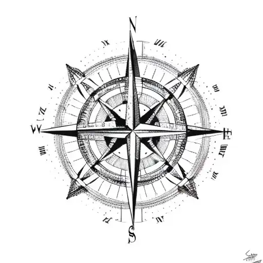 Compass With Motion Blurred Needle Spinning