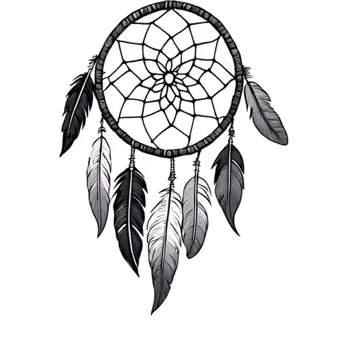 Combine Native American Feathers And Dream Catcher Elements Into A Unique Design