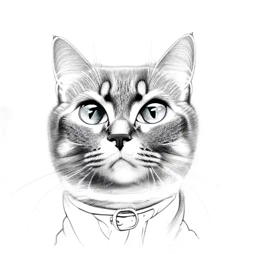 Black Cat Sitting And Looking Back