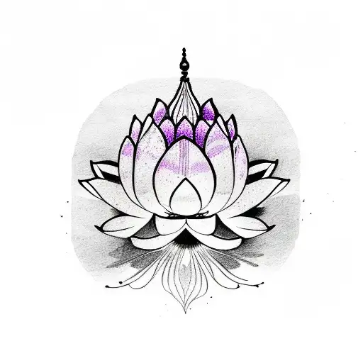 Lotus Flower With Pink And Purple Colors
