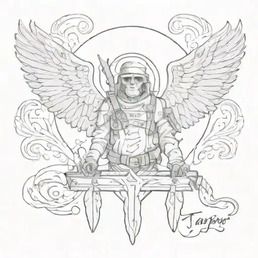 The Name Trapper With Angel Wings Around The Name Trapper