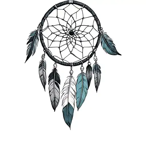 Combine Native American Feathers And Dream Catcher Elements Into A Unique Design