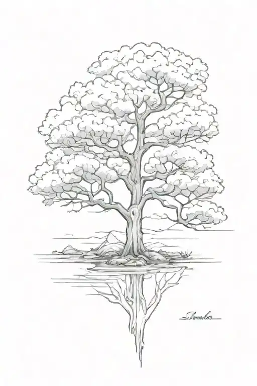 Tree Planted By Stream