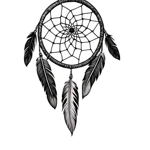Combine Native American Feathers And Dream Catcher Elements Into A Unique Design