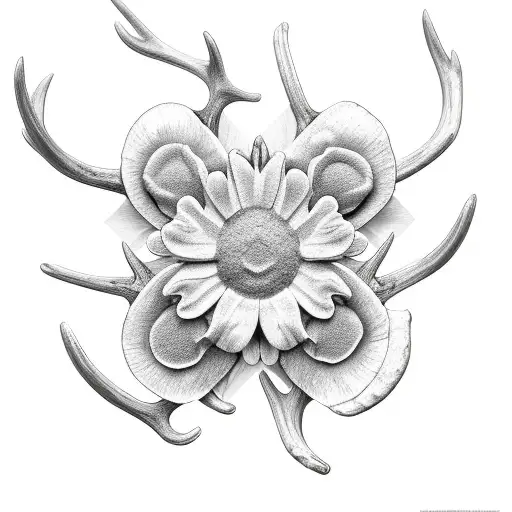 Flower Made Out Of Deer Antlers