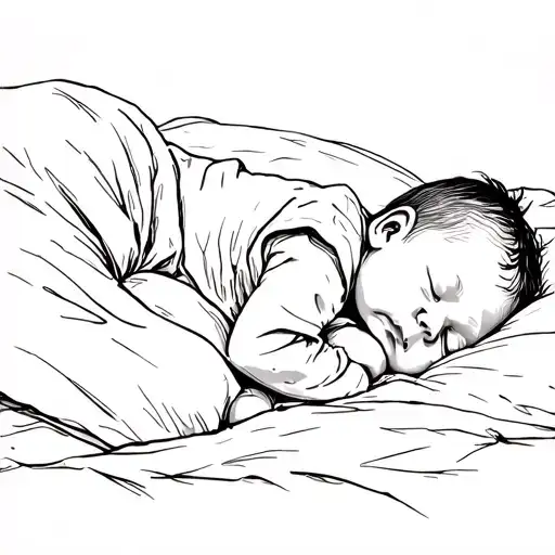 A Baby Sleeping In A Blanket