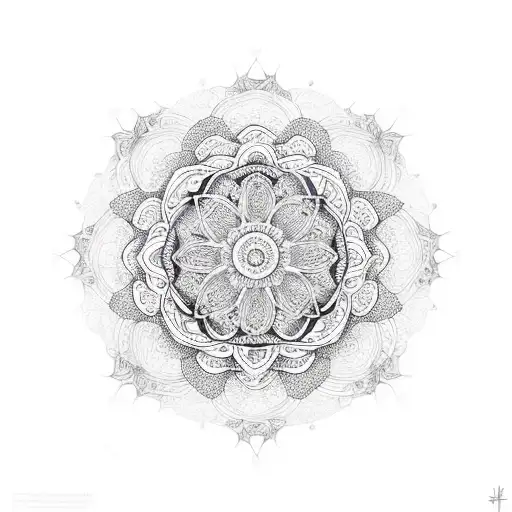 A Beautiful Floral Mandala With Musical Notes Intertwined Within The Petals