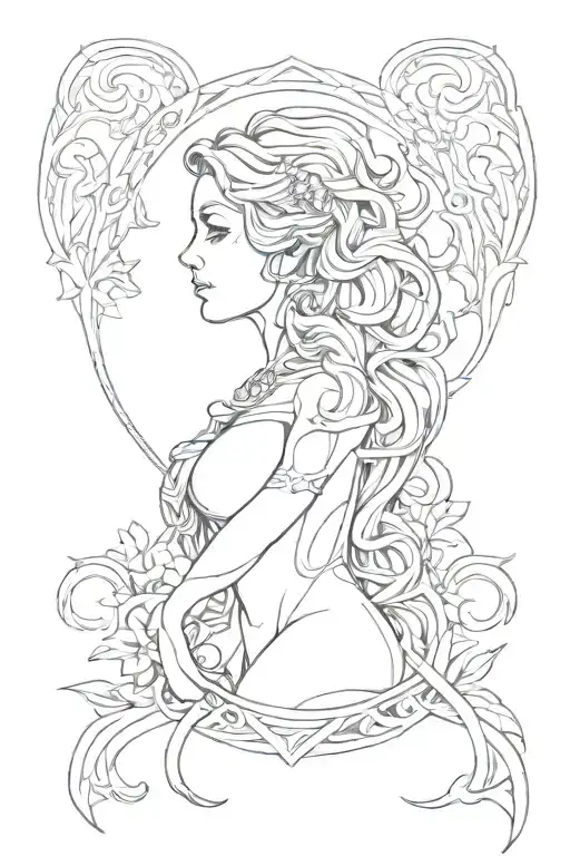 Virgo Nude Woman Silhouette