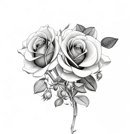 Honeysuckle And Rose Bouquet With A Date Up The Stem