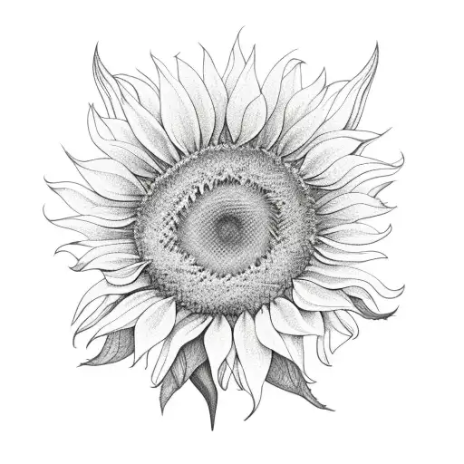 Sunflower With Names Around It In Circle