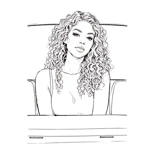 A Woman With Curly Hair Sitting In A Car