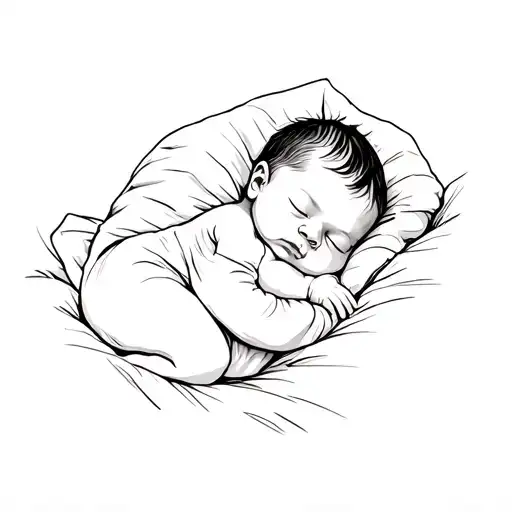 A Baby Sleeping In A Blanket