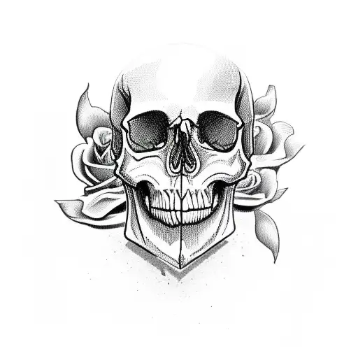 Skull Roses Crow Ruby