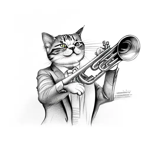 Cat Playing Trumpet