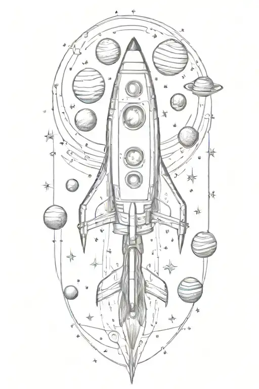 Rocket Ship And Planets