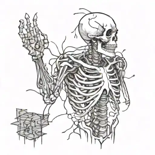 A Skeleton Being Electrocuted