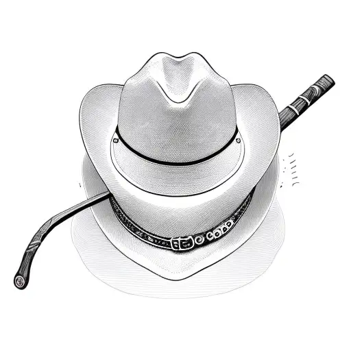 Cowboy Hat With Walking Stick