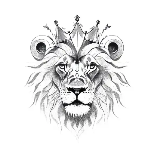 A Lion Roaring With A Crown Made Of Money On Its Head