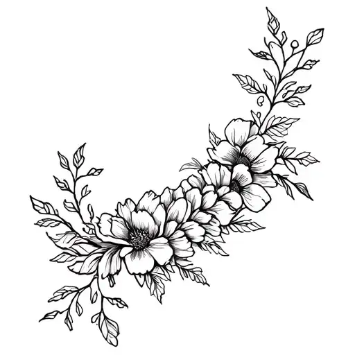 Vining Floral Band Tats