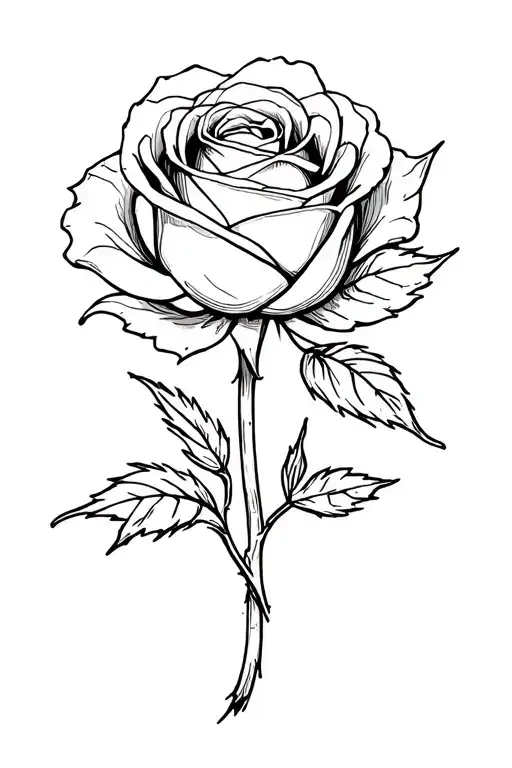 Curved Rose With 11-11-87 As The Stem