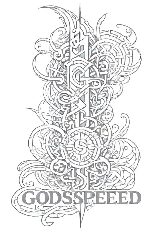 Godspeed Word Tattoo Design
