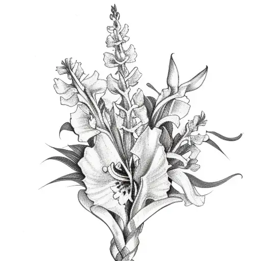 Holly And Gladiolus Floral Sleeve