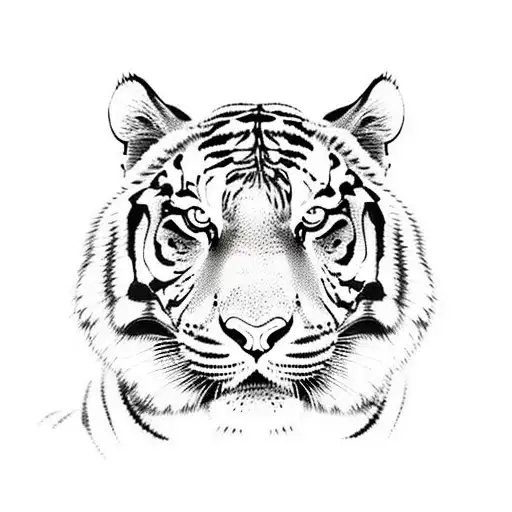Tiger Depicted As A Majestic Chinese Ink Painting