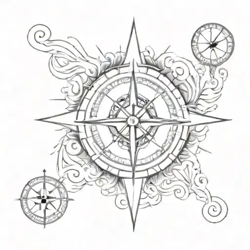 Wave And Compass Rose