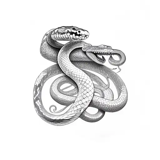 A Snake Surrounding A Sword