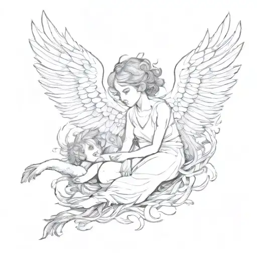 Phoenix Laying Around A Young Child