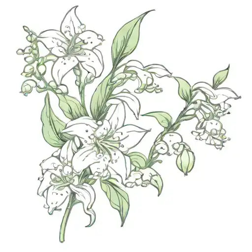 Lily Of The Valley And Tiger Lily Flower
