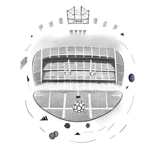 Boy With Soccer Ball And Camp Nou In The Background