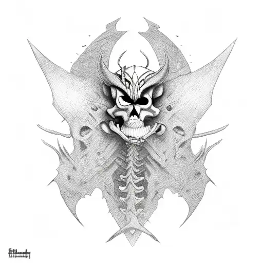 Female Demon Skeleton Holding A Weapon