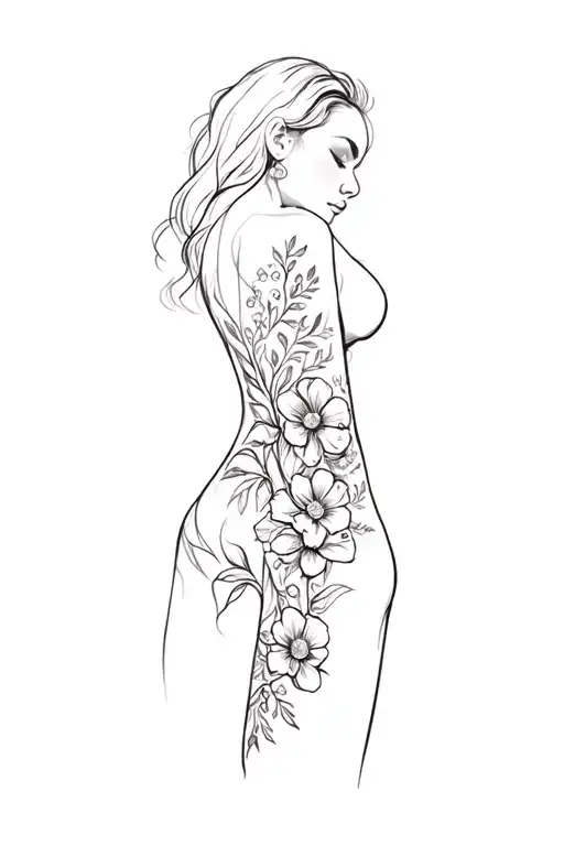 A Woman's Sleeve With Flowers On It
