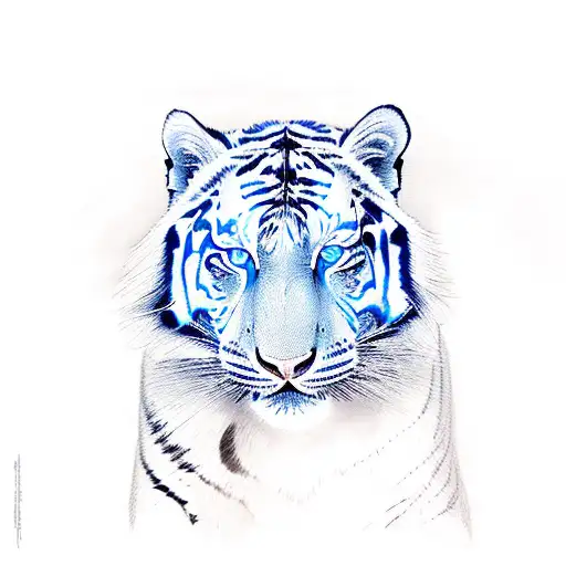 Blue Eyed Warrior With A Blue Eyed Tiger Head On