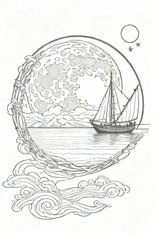 Moon And Row Boat
