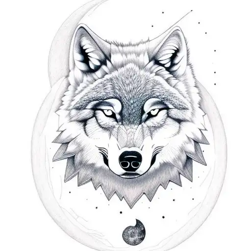 Design A Bold Wolf Tattoo Under A Mystic Moon