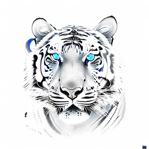 Warrior With A Blue Eyed Tiger Head As A Helmet