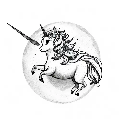 Cute Unicorn Flying Over Rainbow And Cosmestics