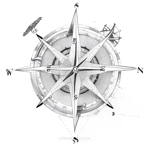 Wind Compass Ship Sea Stars