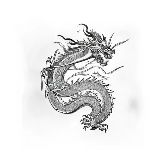 Dragon Tattoo With Japanese Features