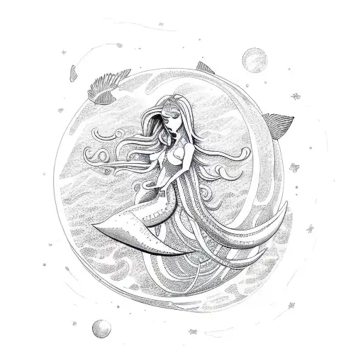 Austronaut Dancing With Mermaid