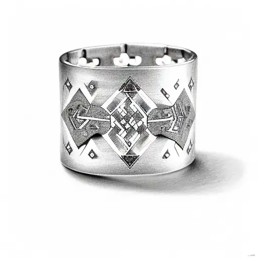 Stone Bead Bracelet Engraved With Runes