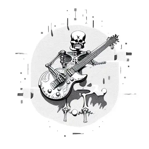 Rock Skeleton With Guitar