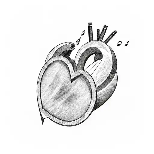 A Heart-shaped Vinyl Record With Music Notes