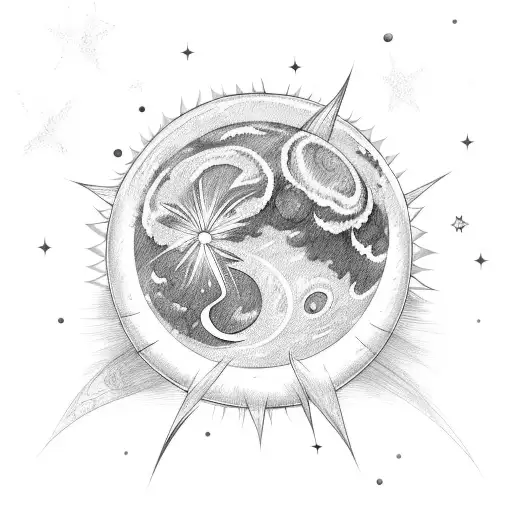 Moon Front Of The Sun With Stars