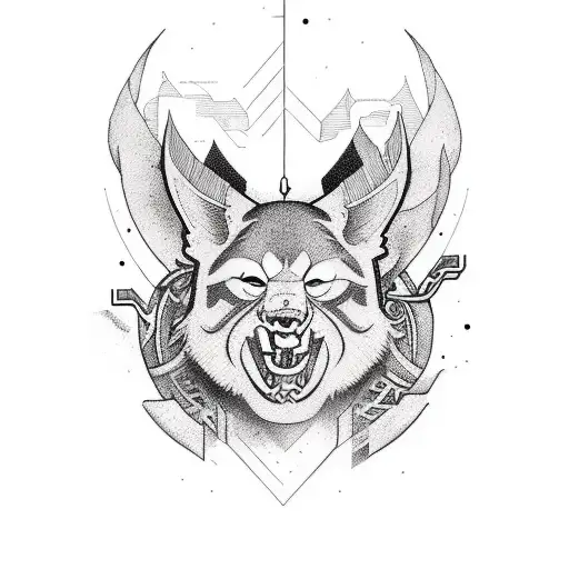 Vertical Tattoo Based In The Logo Of The Music Artist Droeloe